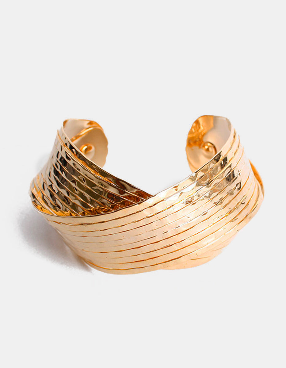 Calcuta gold-plated hammered bracelet