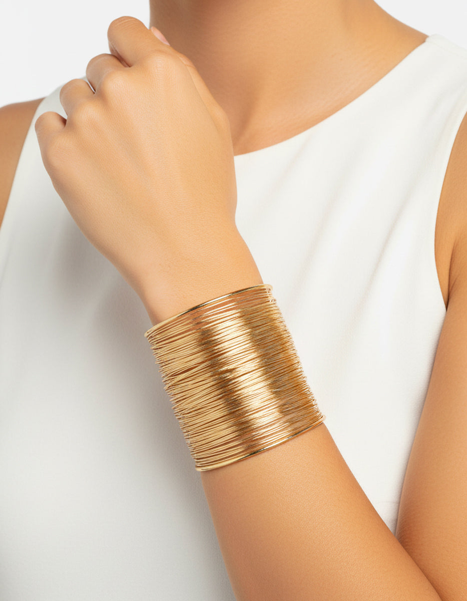 Calcuta gold-plated multi lines bracelet