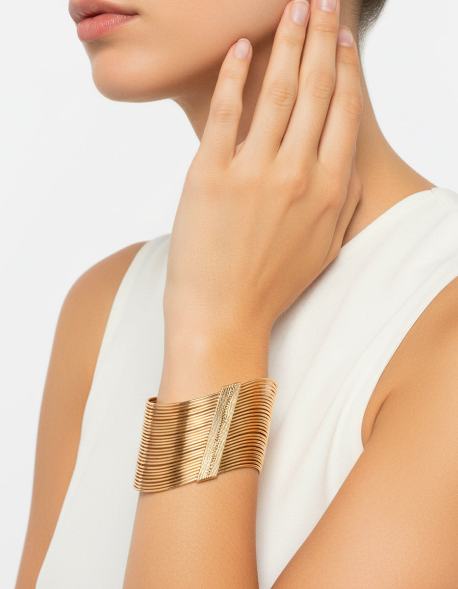 Calcuta gold-plated multi lines bracelet