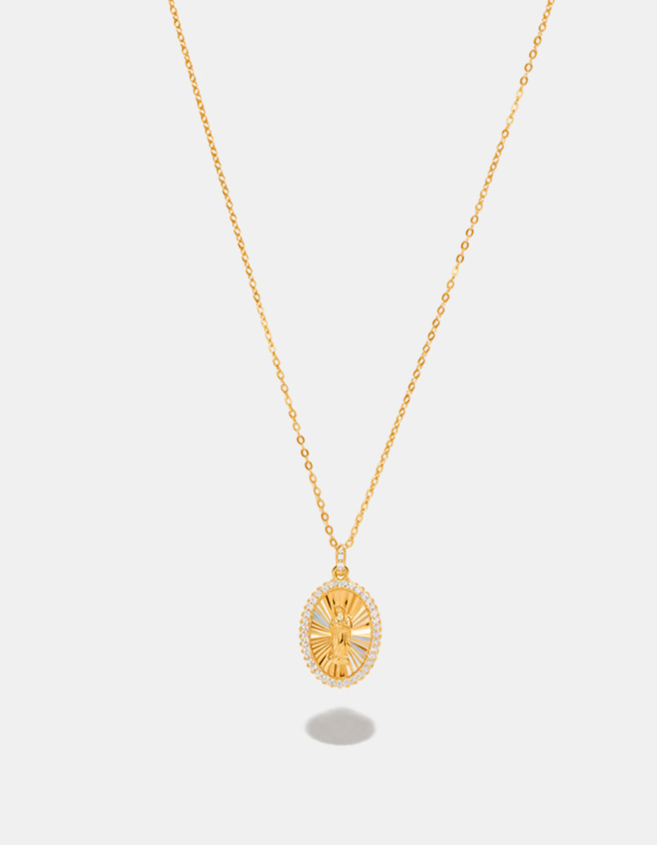 Gold-plated medal Our Lady of Guadalupe necklace