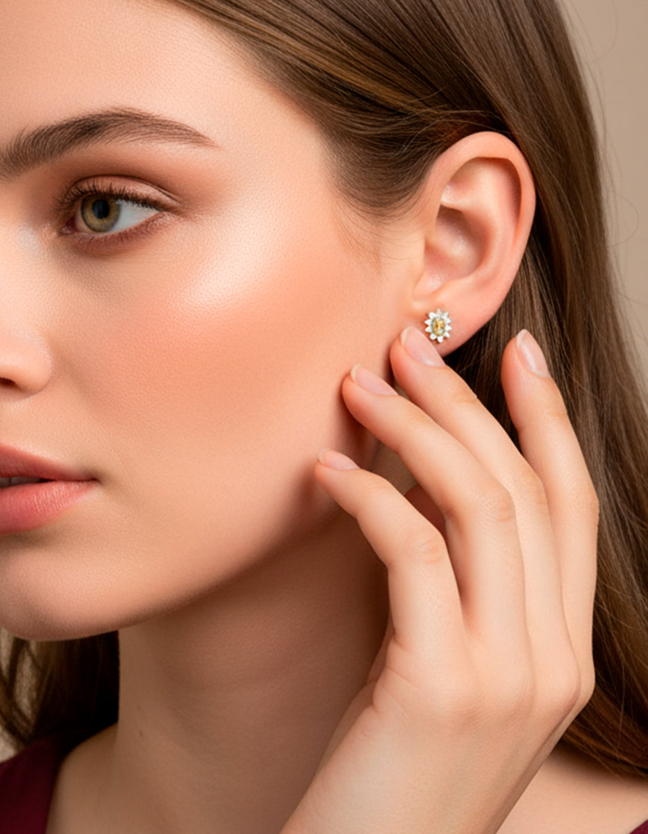 Gold-plated medal Our Lady of Guadalupe necklace stud earrings