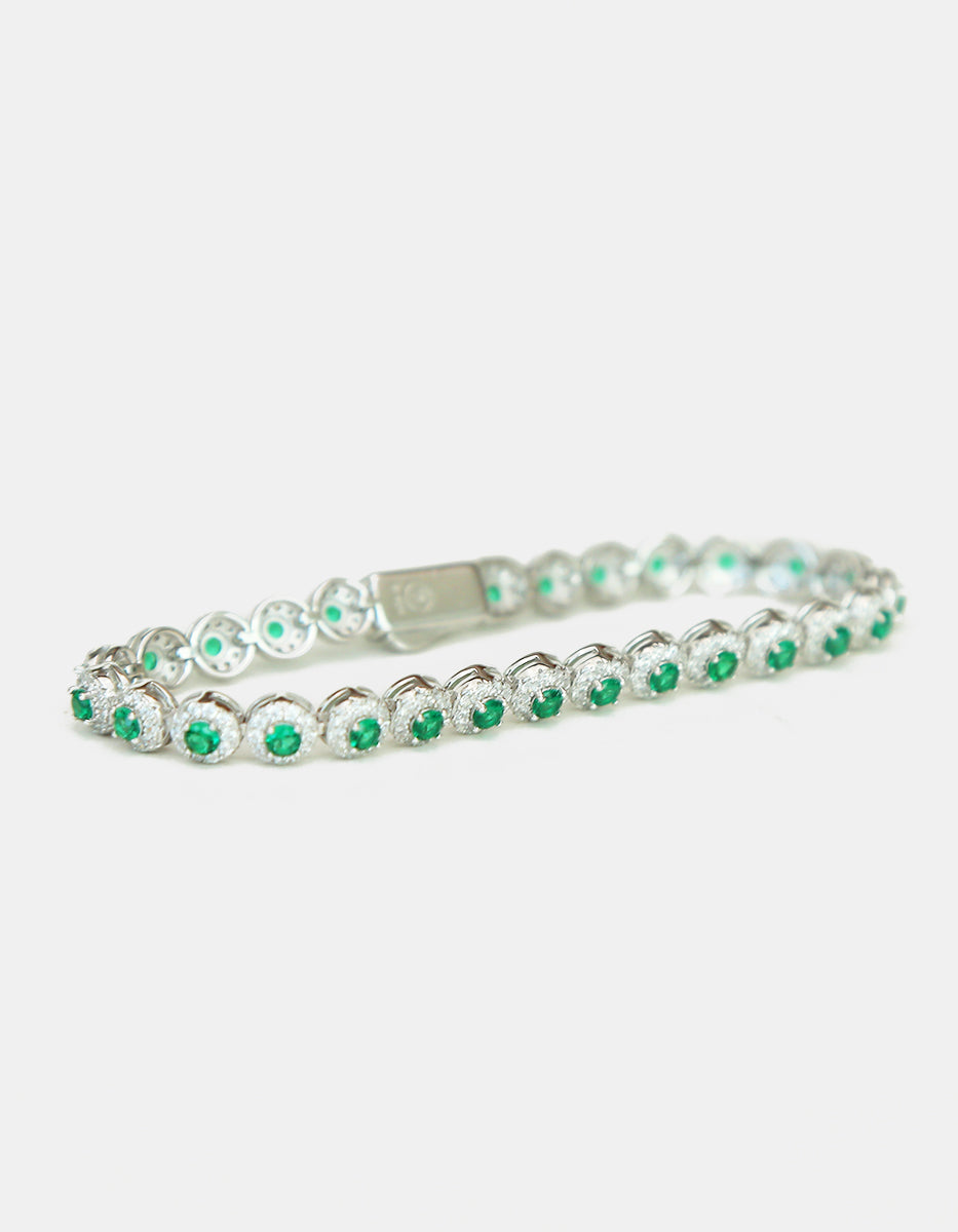 Eterna Silver rhodium &  Bombay Emerald bracelet