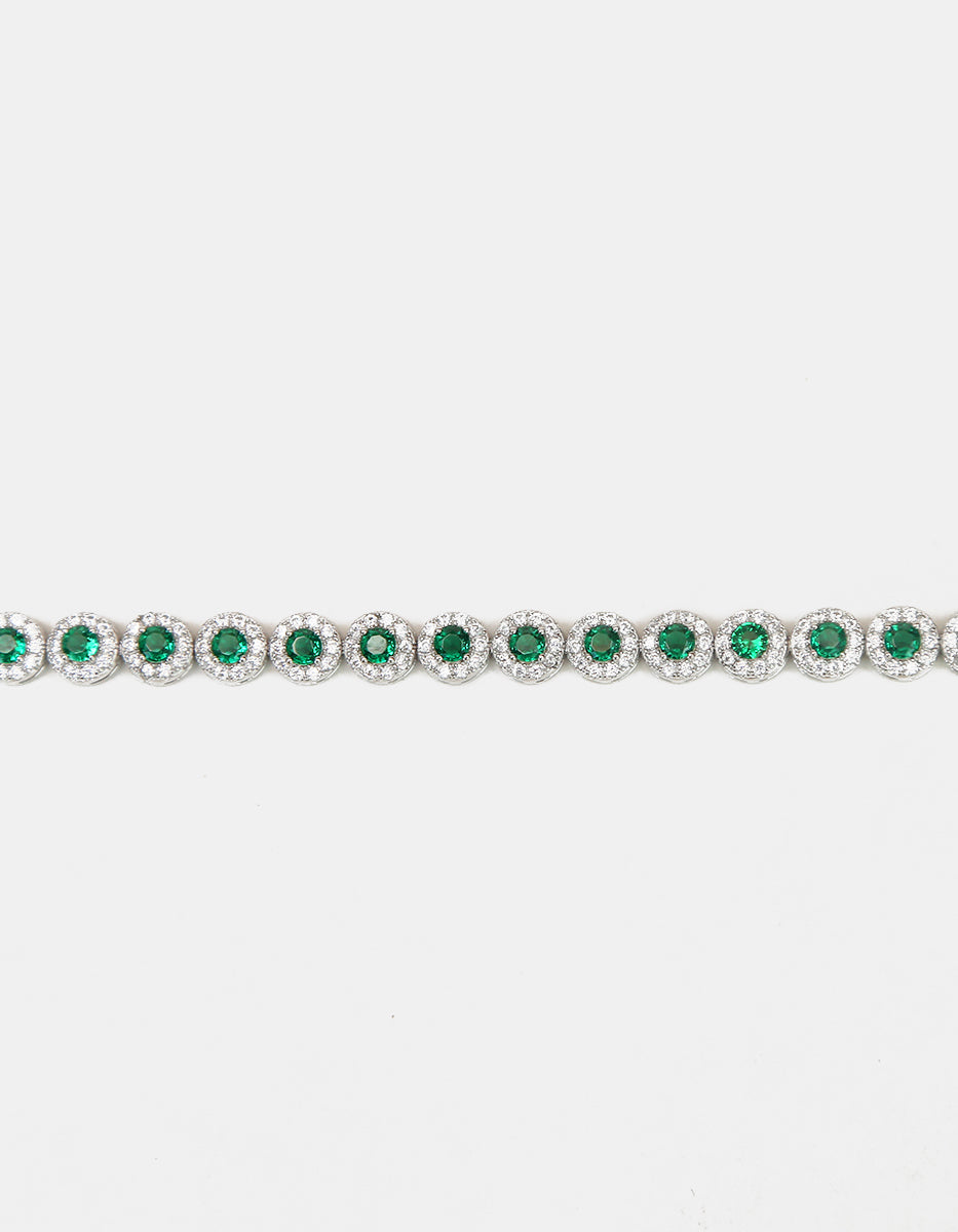 Eterna Silver rhodium &  Bombay Emerald bracelet