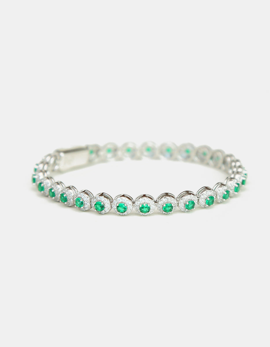 Eterna Silver rhodium &  Bombay Emerald bracelet