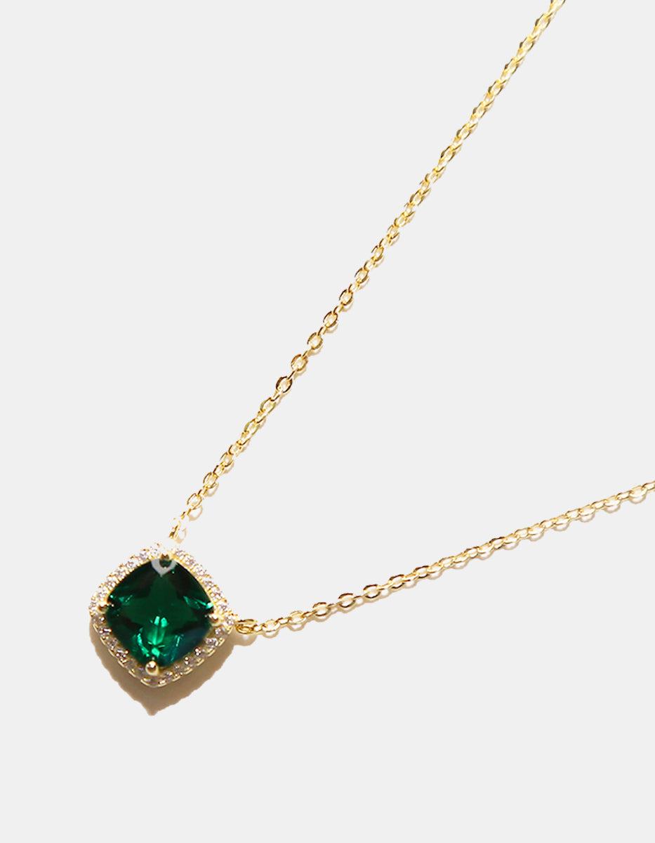 Eterna Gold gold-plated & Bombay Emerald gem necklace