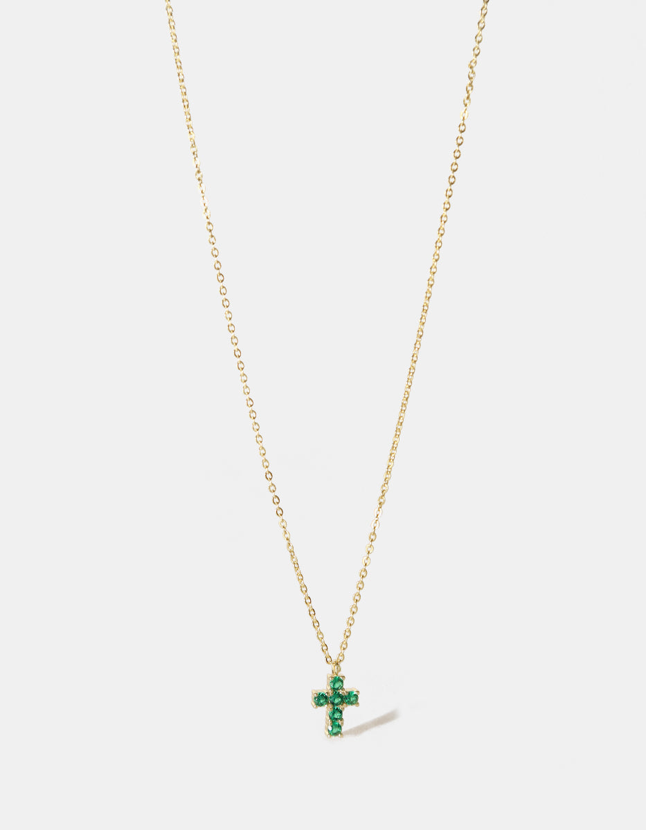 Eterna Gold gold-plated & Bombay Emerald gem necklace