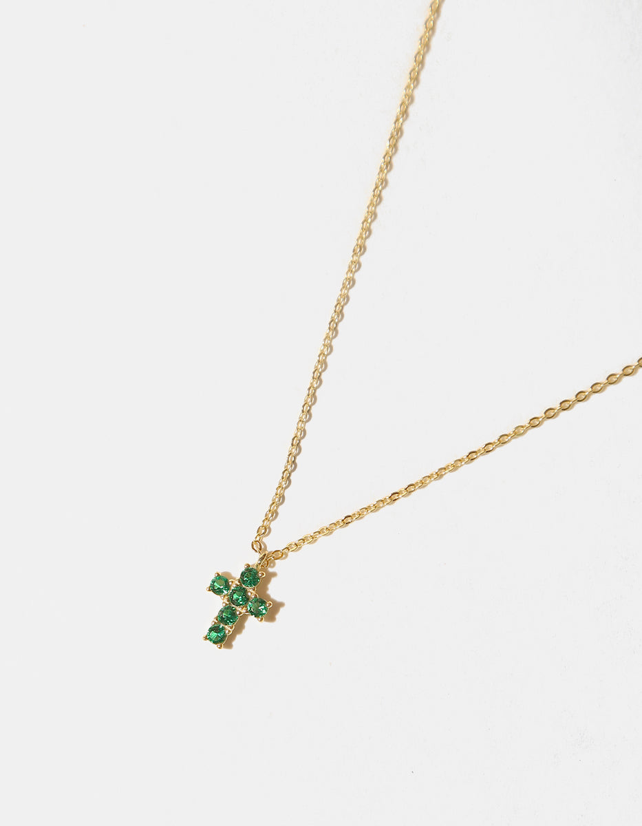 Eterna Gold gold-plated & Bombay Emerald gem necklace