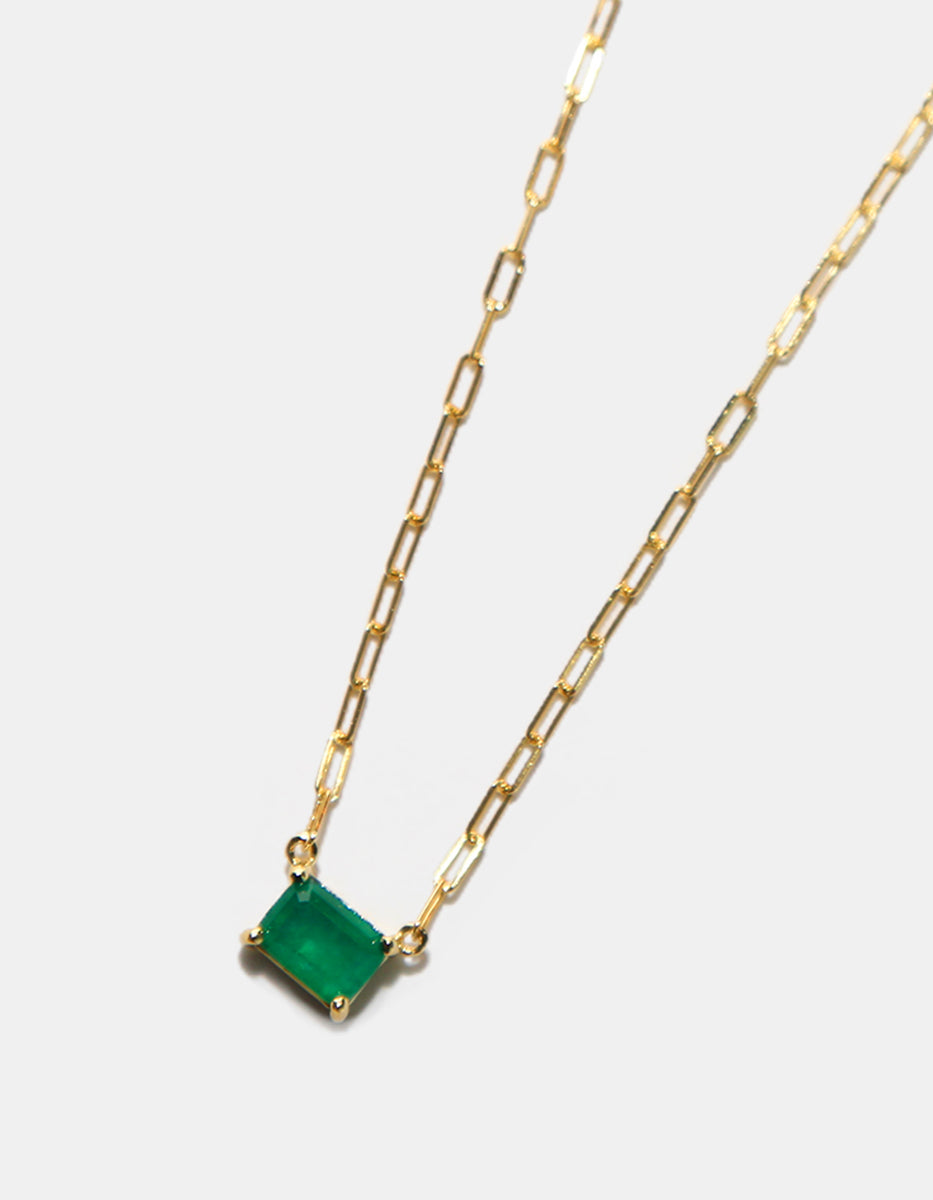 Eterna Gold gold-plated & Bombay Emerald gem necklace