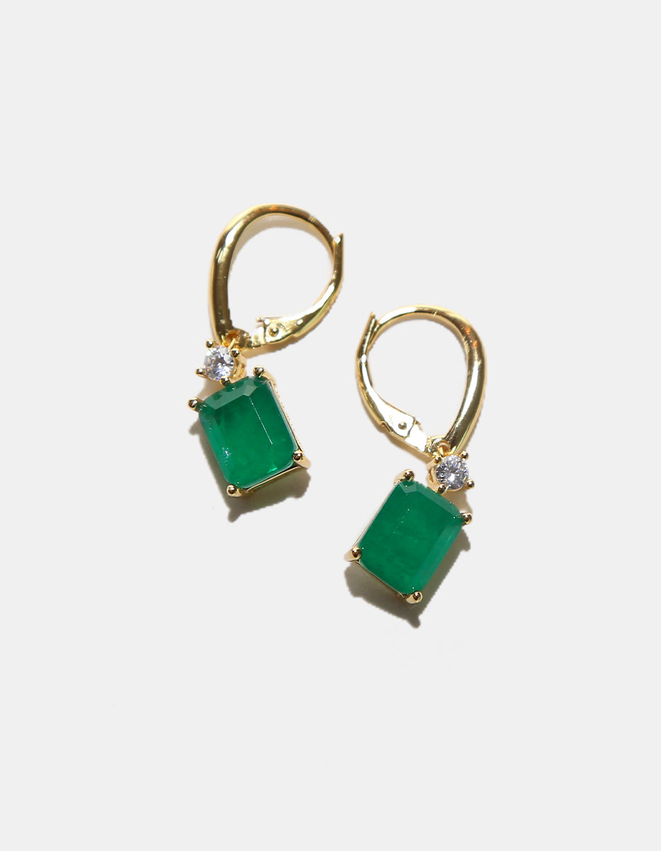 Eterna Gold gold-plated & Bombay Emerald gem earrings