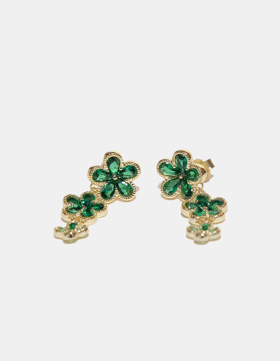 Eterna Gold gold-plated & Bombay Emerald gem earrings