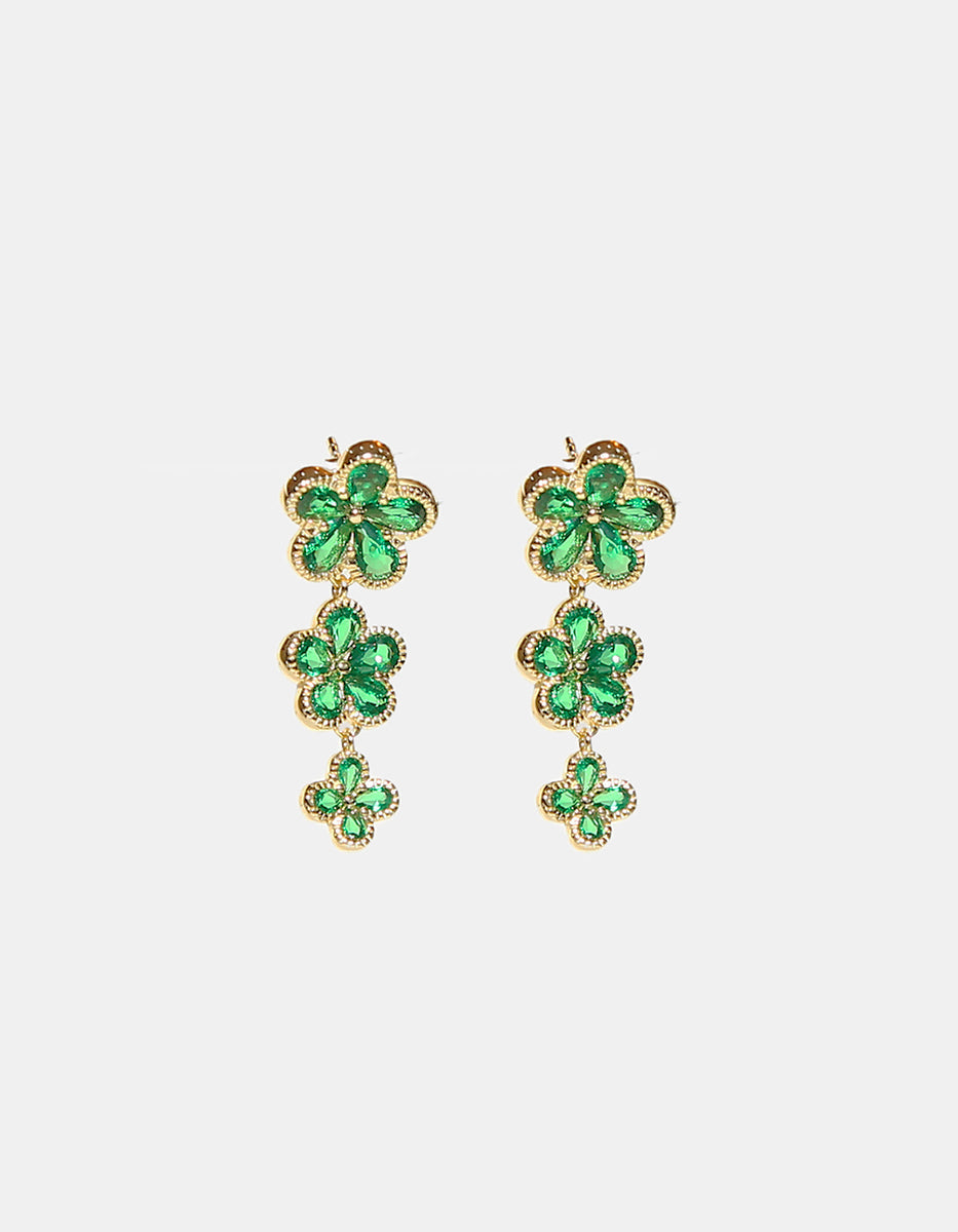 Eterna Gold gold-plated & Bombay Emerald gem earrings