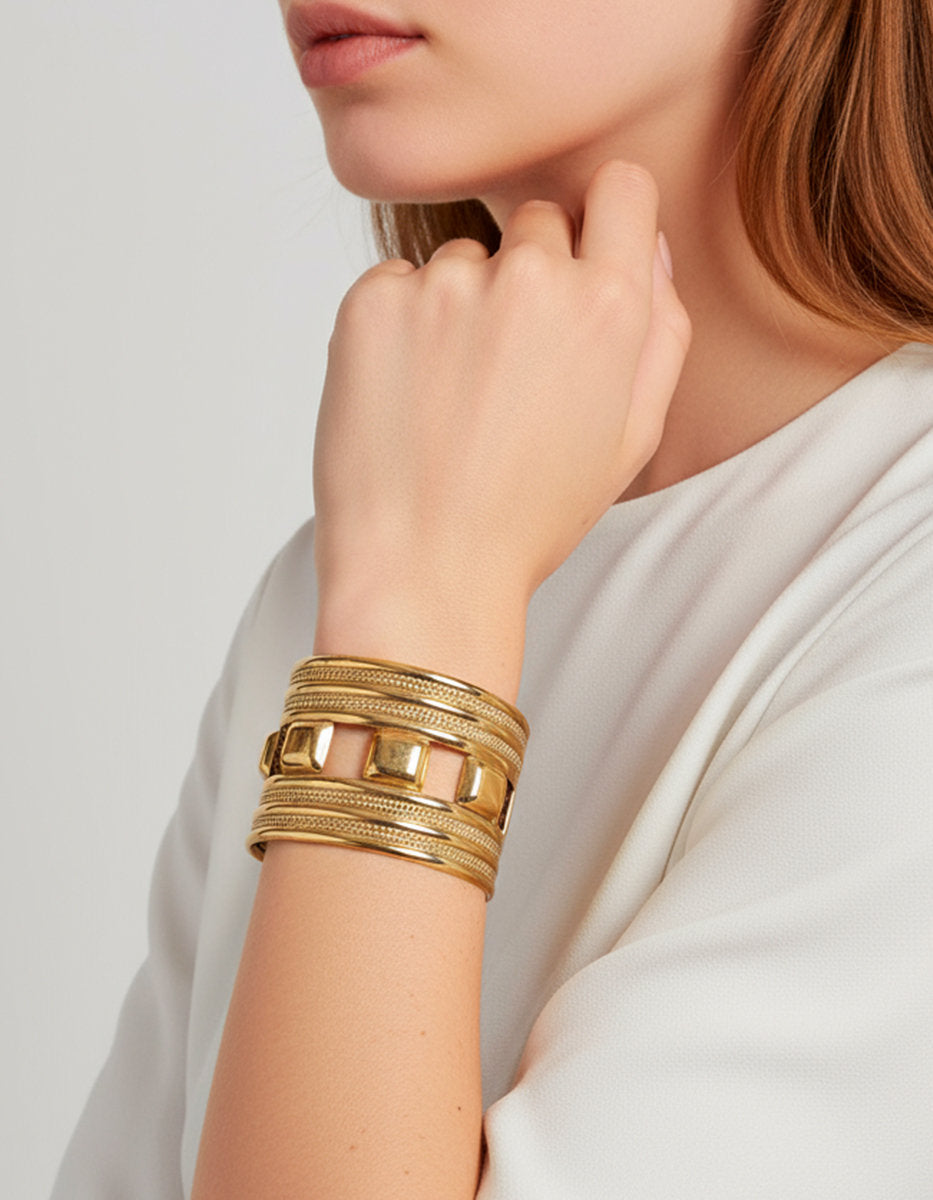 Calcuta gold-plated braided bracelet