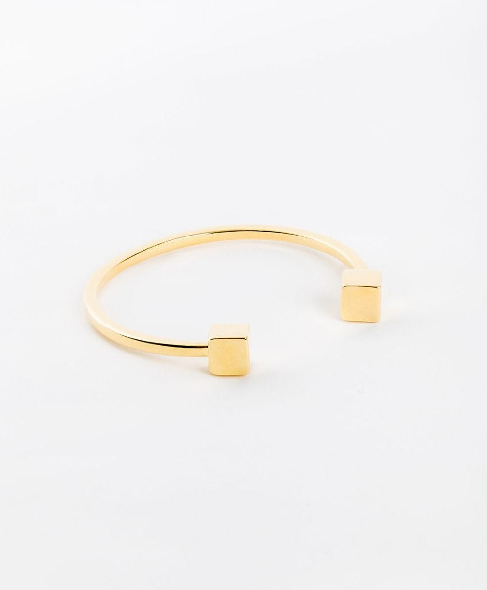 Mexican Geometry gold-plated cube bracelet