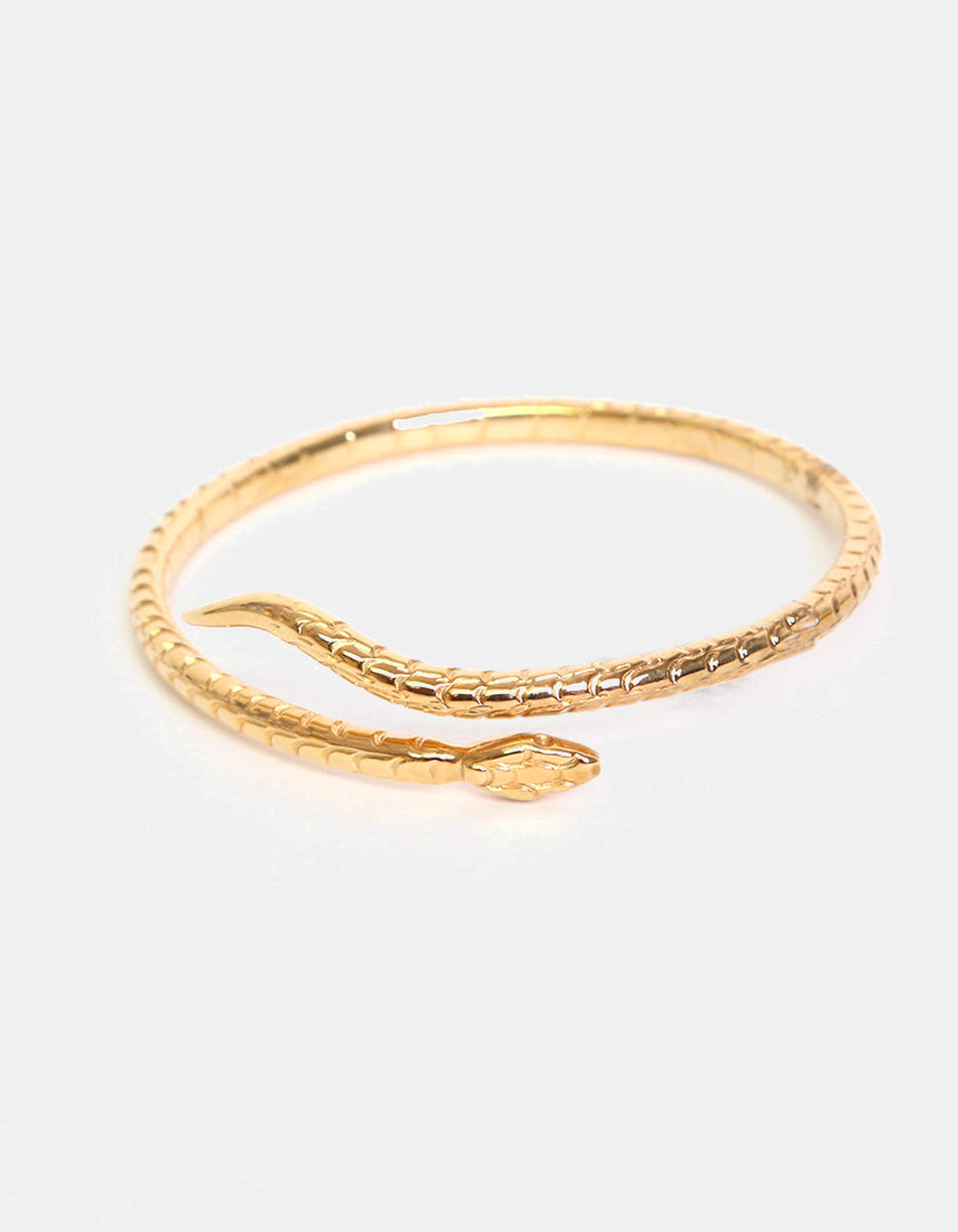 Poison gold-plated hammered bracelet