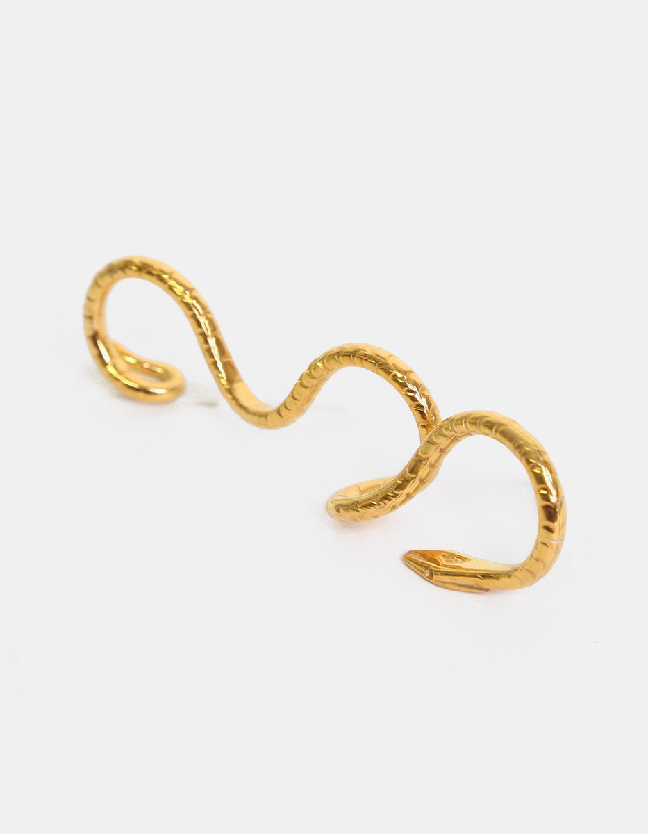 Poison gold-plated snake ring