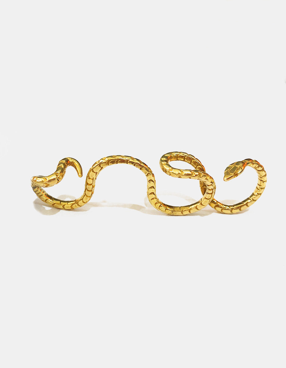 Poison gold-plated snake ring