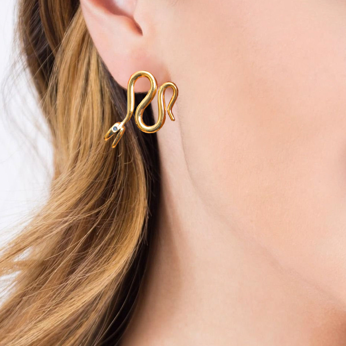 Poison gold-plated snake earrings