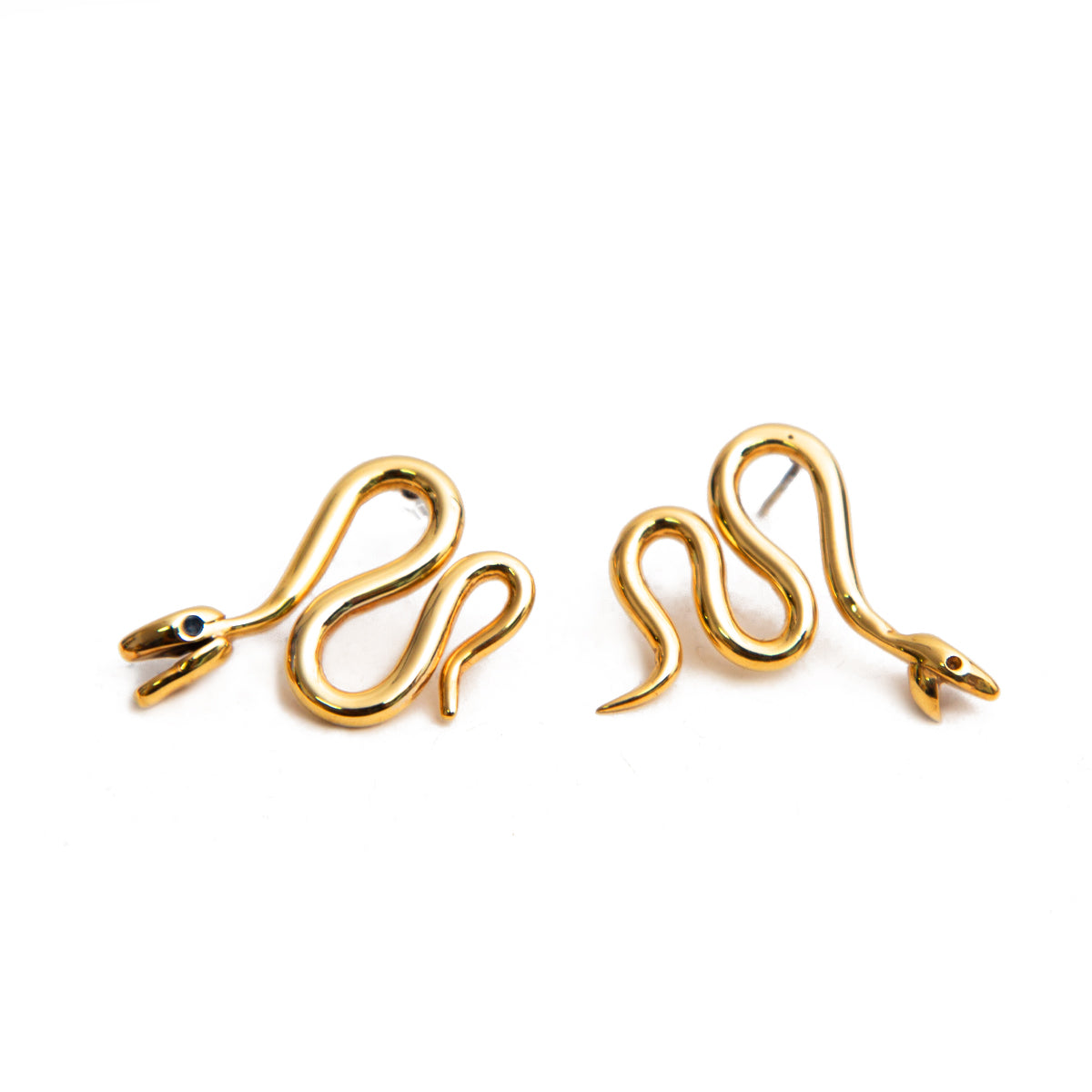 Poison gold-plated snake earrings