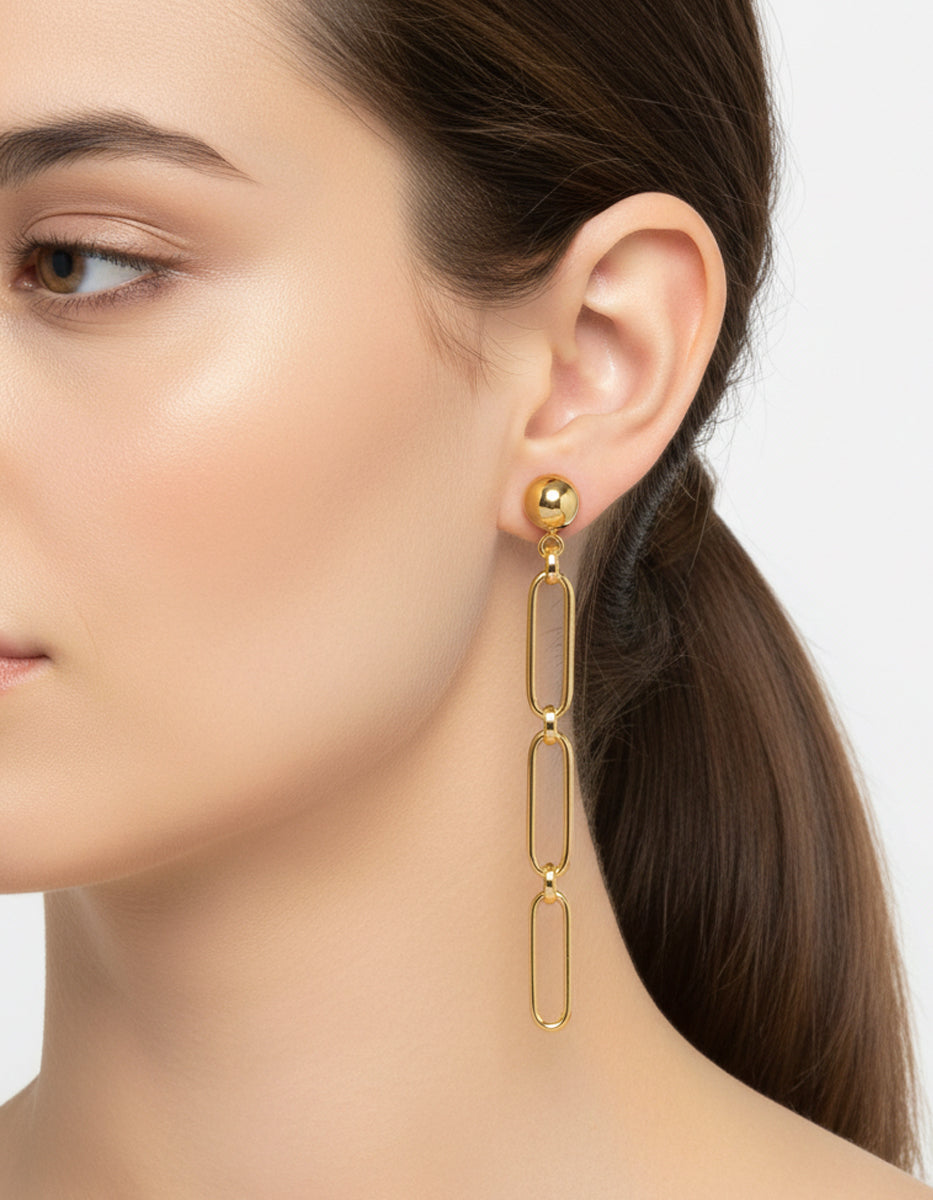 Universe gold-plated earrings