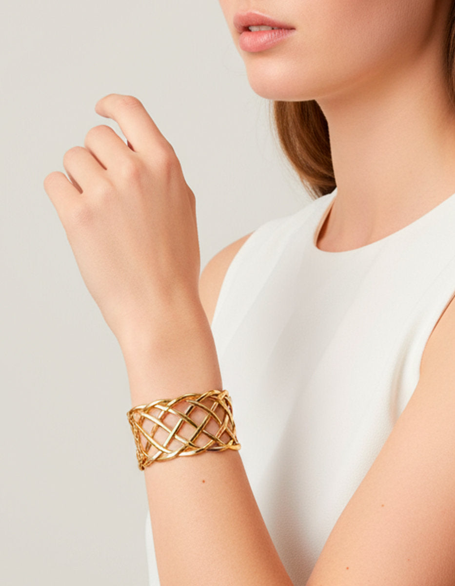 Calcuta gold-plated braided bracelet