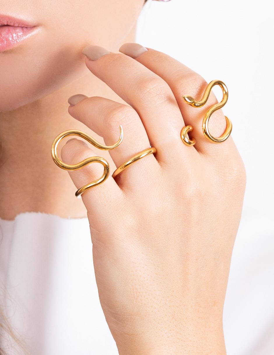 Poison gold-plated snake ring