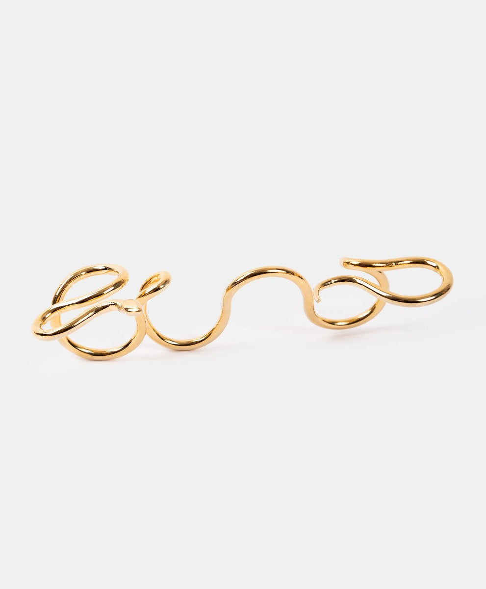Poison gold-plated snake ring