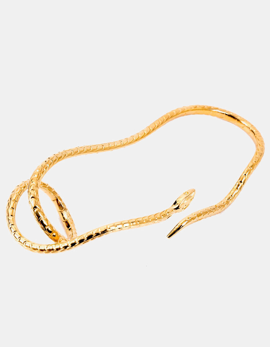 Poison gold-plated snake ring