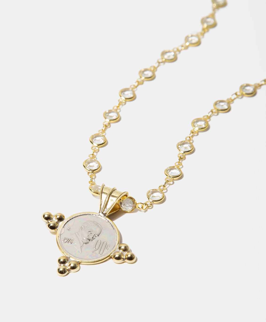 Memories Authentic Coin & Chromed Pearls Necklace