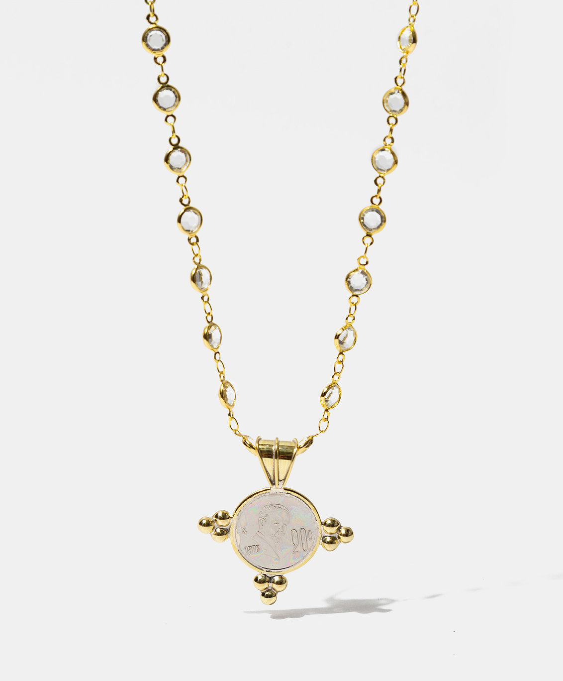 Memories Authentic Coin & Chromed Pearls Necklace