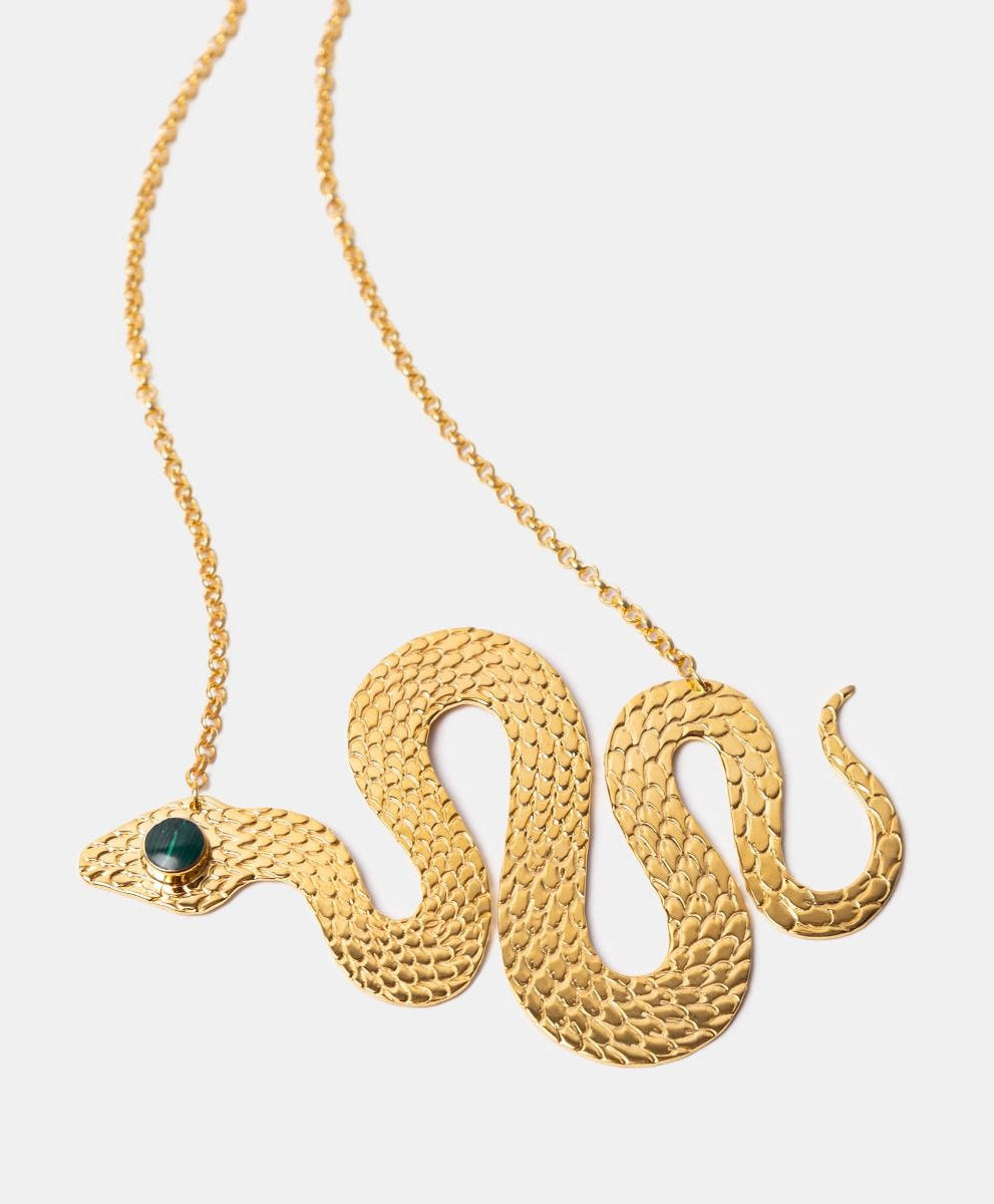 Poison gold-plated snake necklace