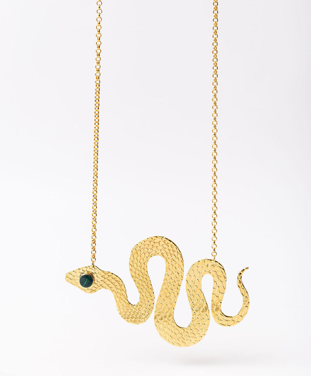 Poison gold-plated snake necklace