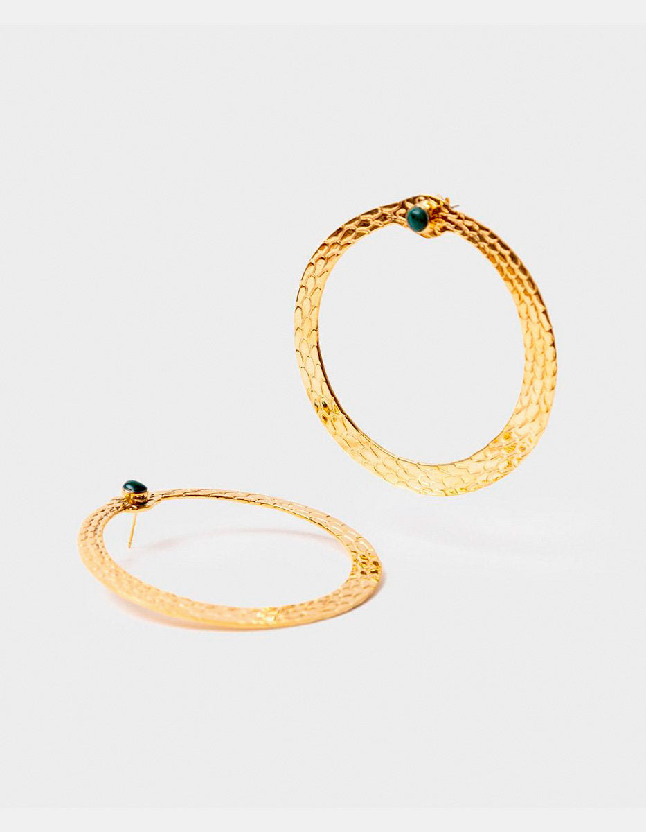 Poison gold-plated snake earrings