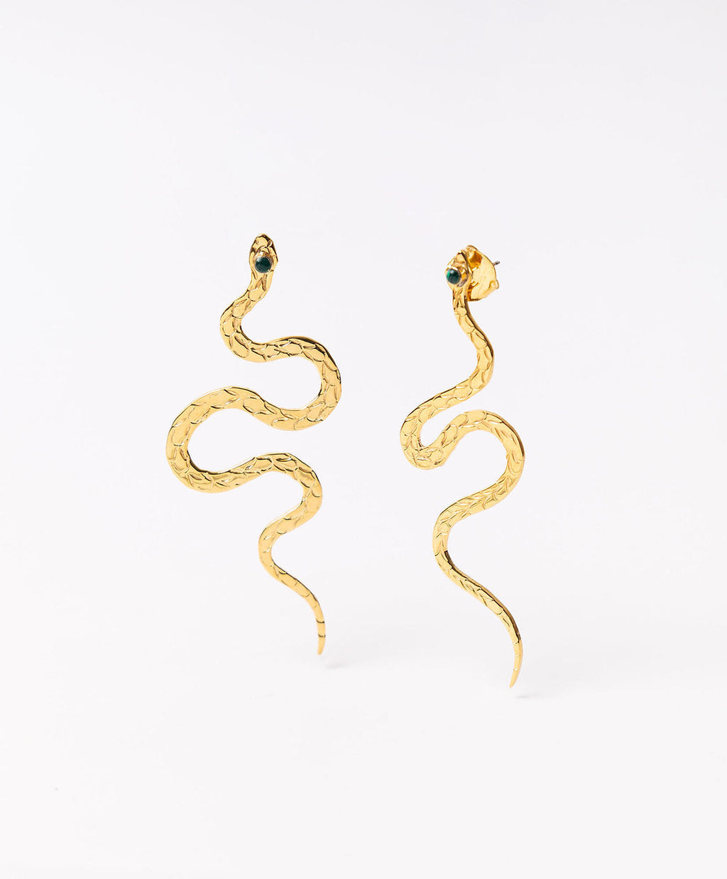 Poison gold-plated snake earrings