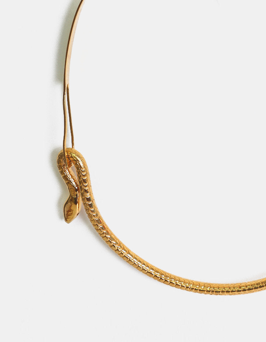 Poison gold-plated snake necklace