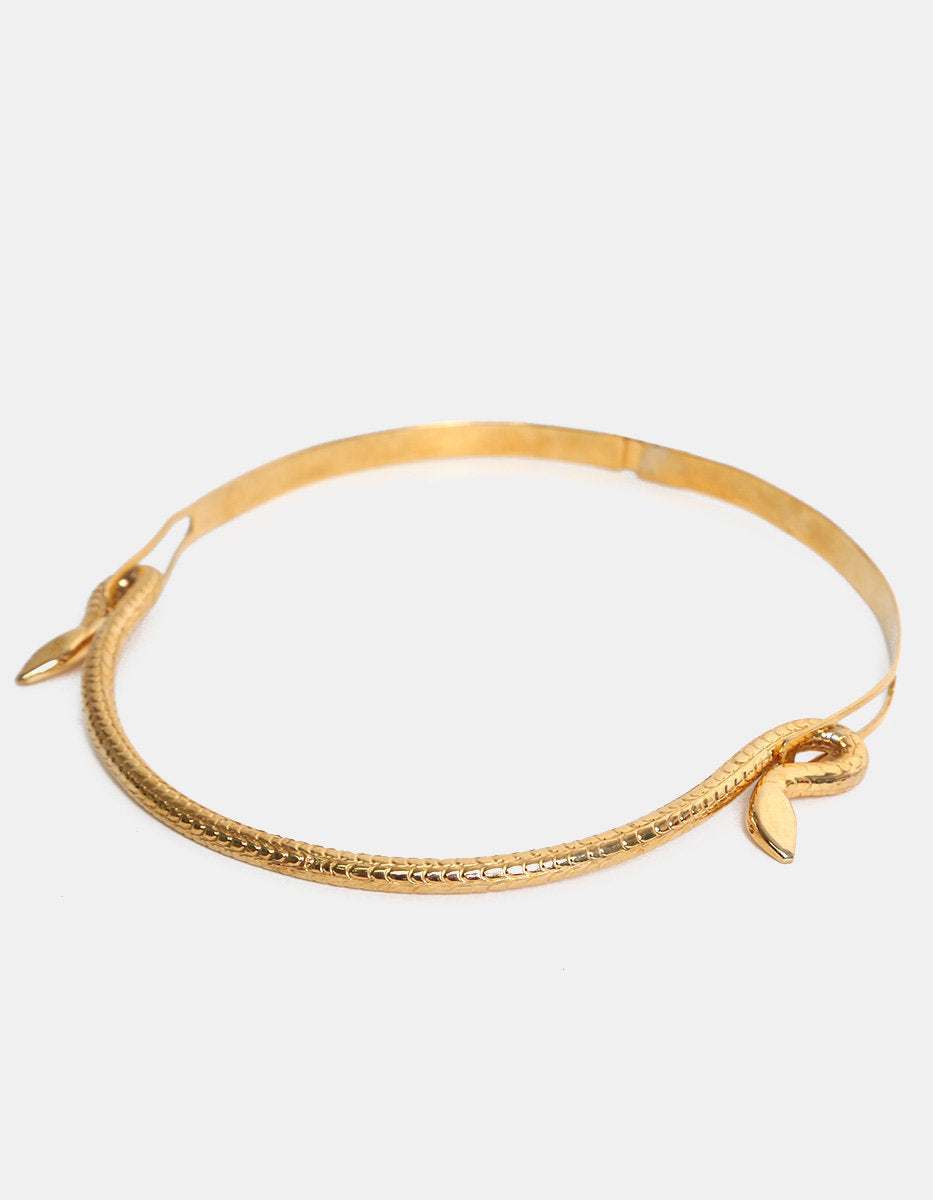Poison gold-plated snake necklace
