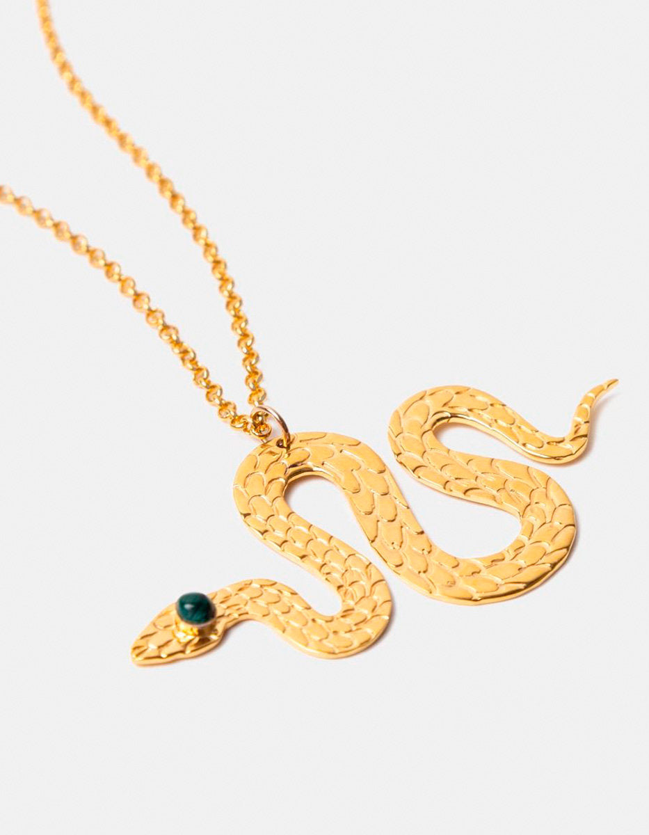 Poison gold-plated snake necklace
