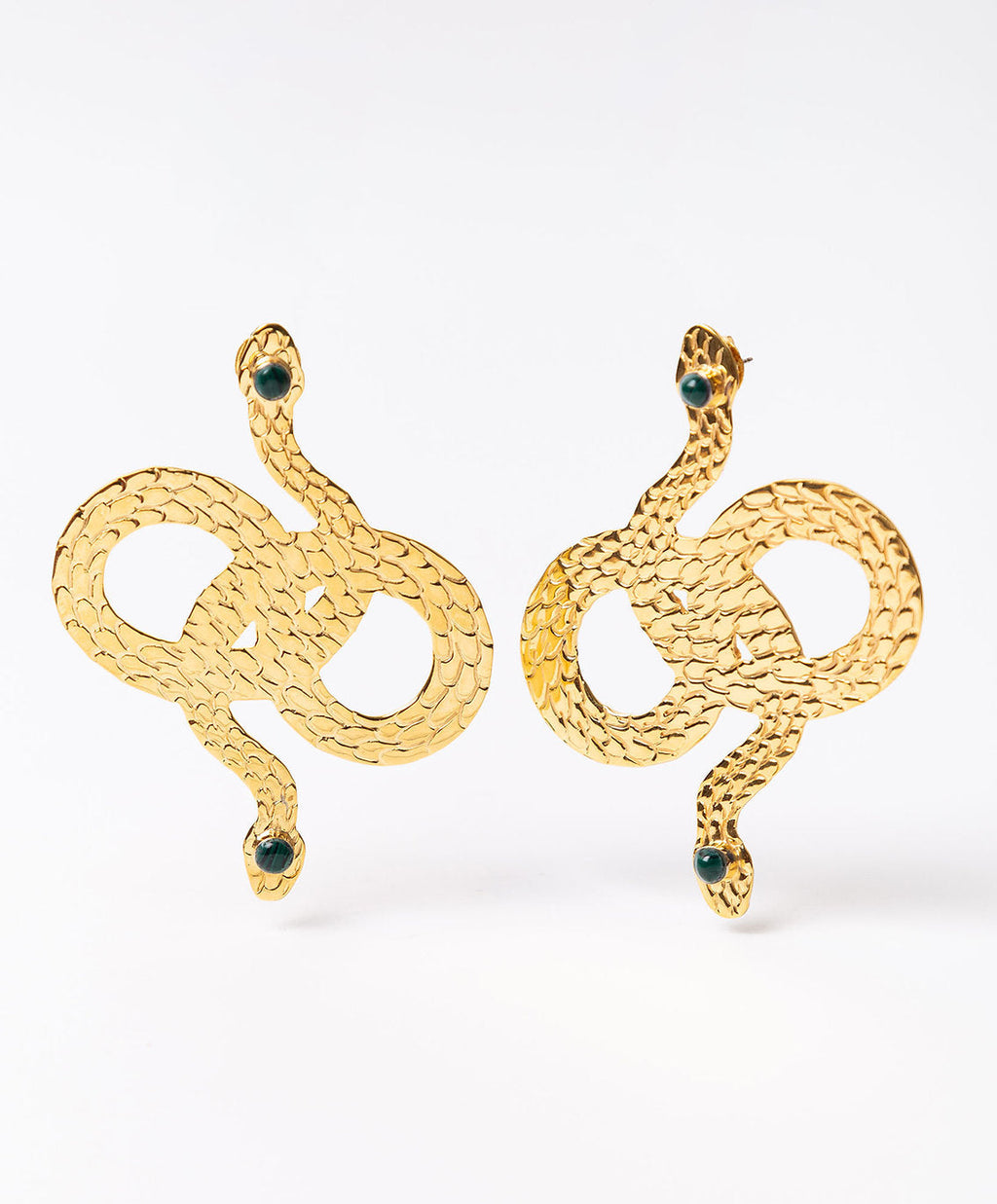 Poison gold-plated snake earrings