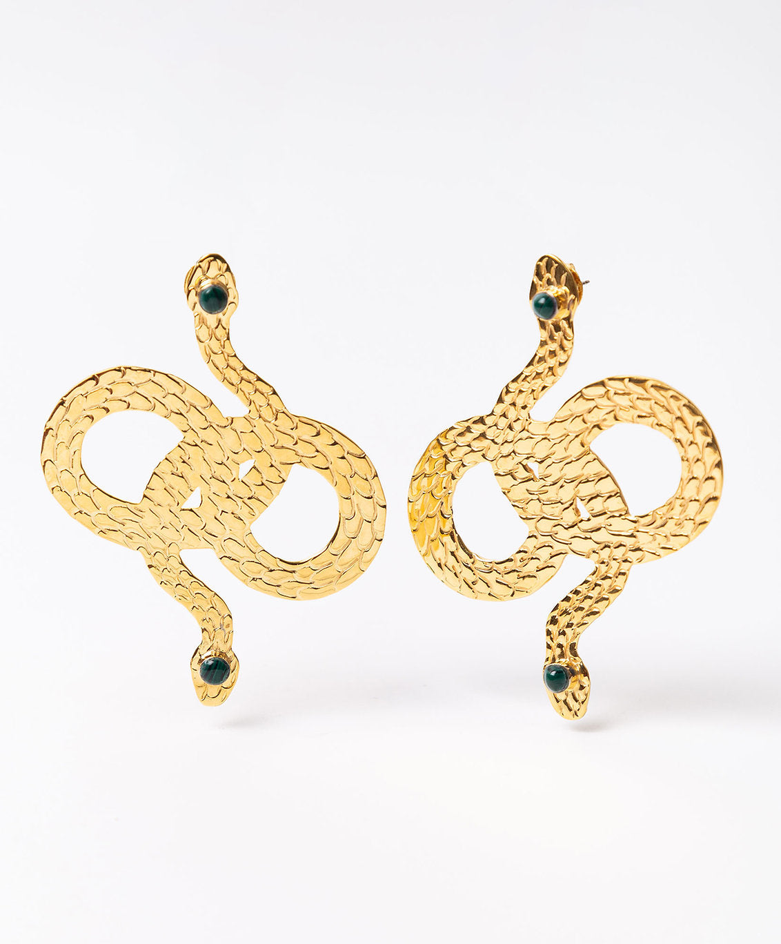 Poison gold-plated snake earrings