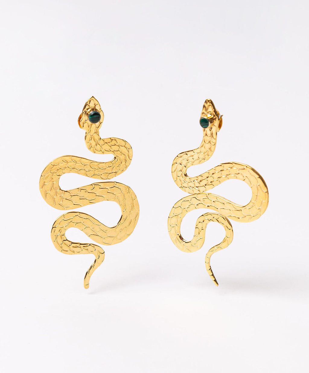 Poison gold-plated snake earrings