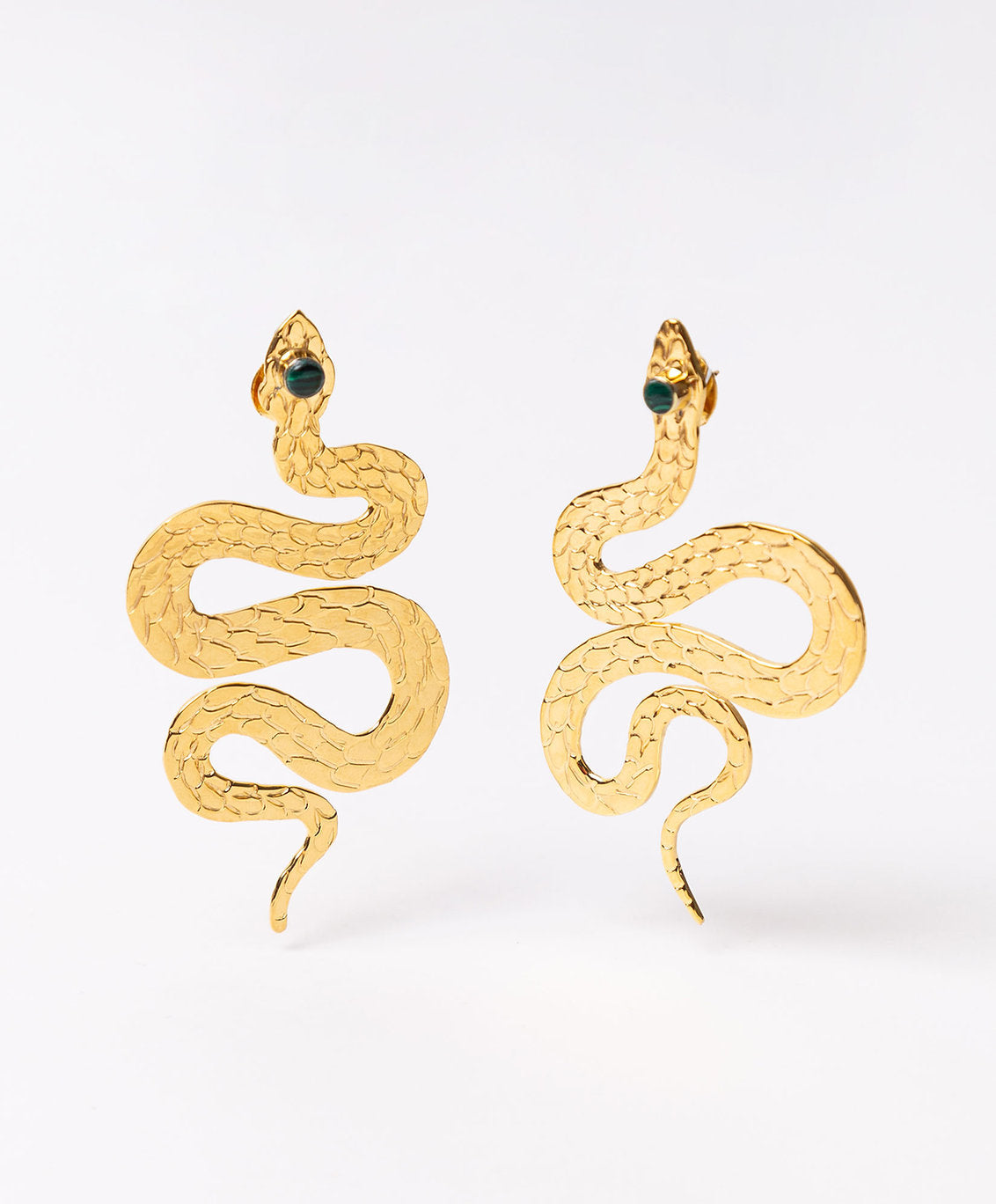 Poison gold-plated snake earrings
