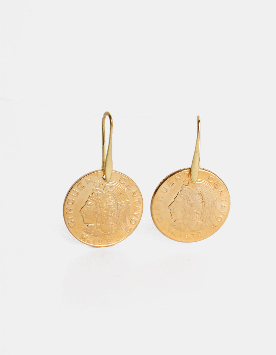 Memories Vintage 50 Centavos Coin Earrings