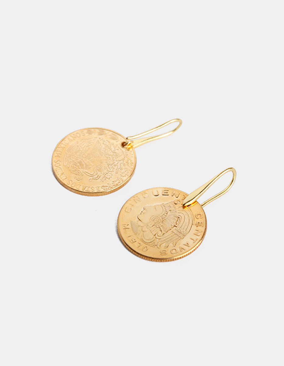 Memories Vintage 50 Centavos Coin Earrings
