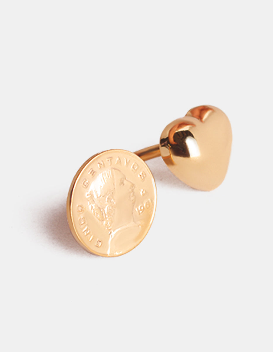 Memories Authentic Mexican Coin & Heart Ring