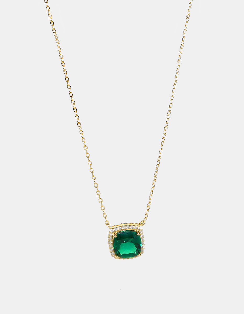 Eterna Gold gold-plated & Bombay Emerald gem necklace